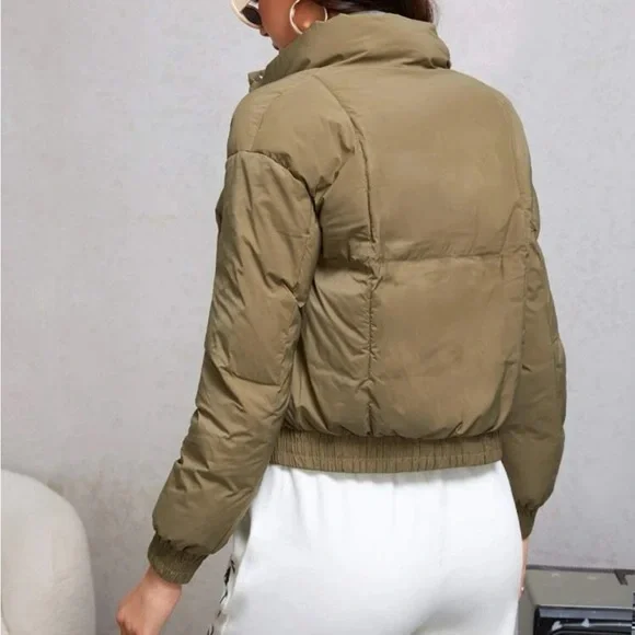 Green thick puffer jacket - Picture 2 of 5